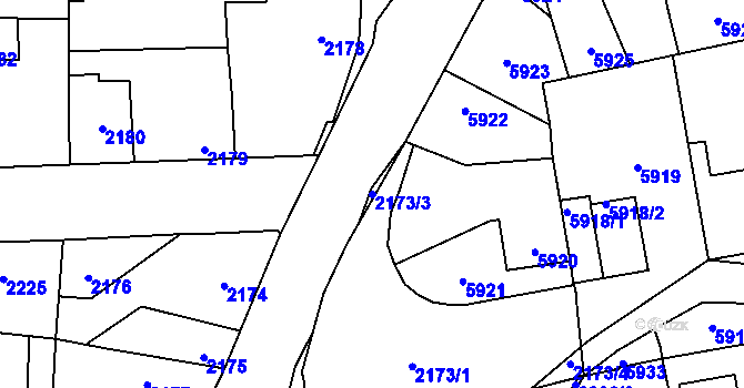 Parcela st. 2173/3 v KÚ Kročehlavy, Katastrální mapa