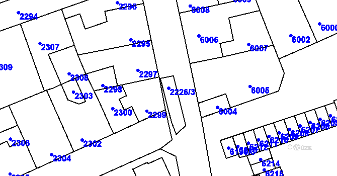 Parcela st. 2226/3 v KÚ Kročehlavy, Katastrální mapa