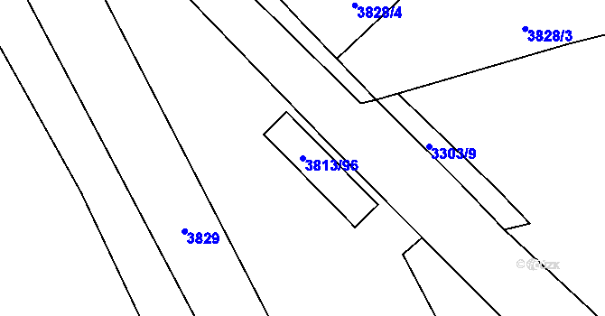 Parcela st. 3813/96 v KÚ Kročehlavy, Katastrální mapa