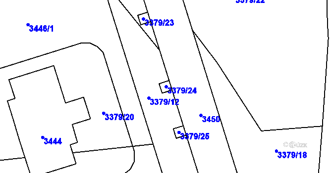 Parcela st. 3379/24 v KÚ Kročehlavy, Katastrální mapa