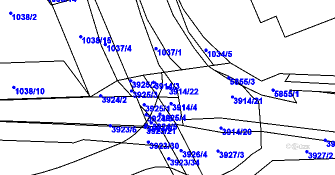 Parcela st. 3914/22 v KÚ Kročehlavy, Katastrální mapa