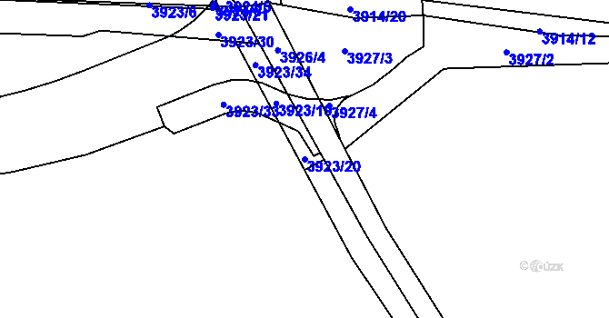 Parcela st. 3923/20 v KÚ Kročehlavy, Katastrální mapa