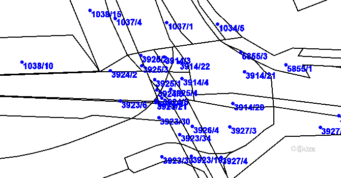 Parcela st. 3925/4 v KÚ Kročehlavy, Katastrální mapa