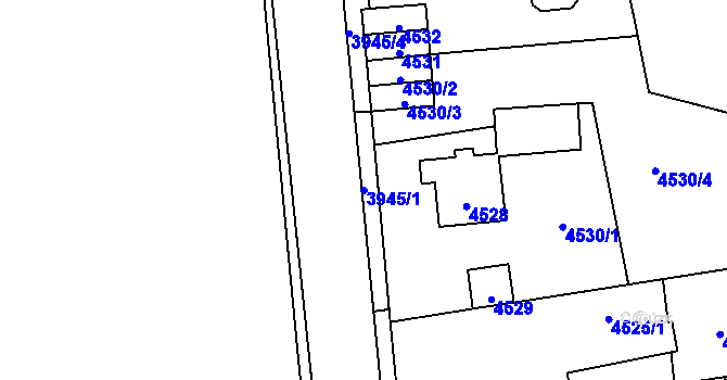 Parcela st. 3945/1 v KÚ Kročehlavy, Katastrální mapa