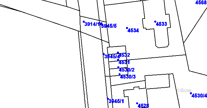Parcela st. 3945/4 v KÚ Kročehlavy, Katastrální mapa