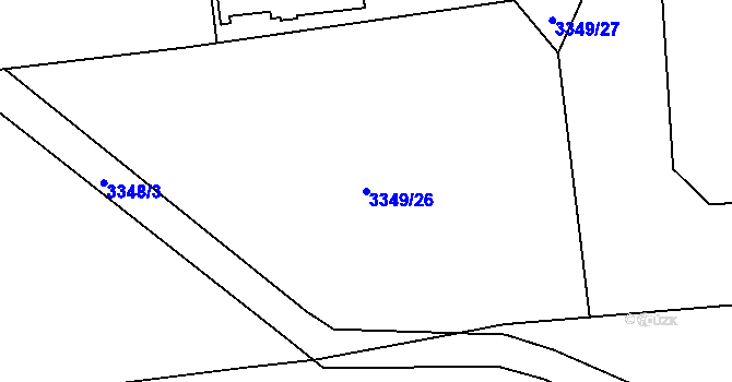 Parcela st. 3349/26 v KÚ Kročehlavy, Katastrální mapa