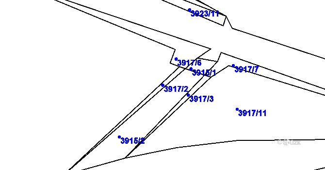 Parcela st. 3917/2 v KÚ Kročehlavy, Katastrální mapa