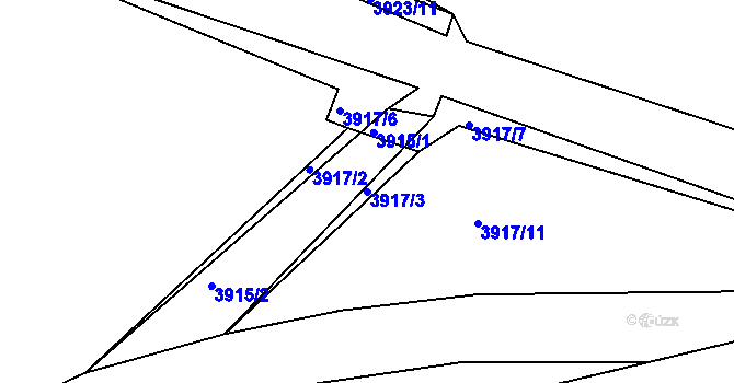 Parcela st. 3917/3 v KÚ Kročehlavy, Katastrální mapa