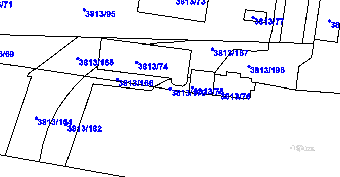 Parcela st. 3813/179 v KÚ Kročehlavy, Katastrální mapa