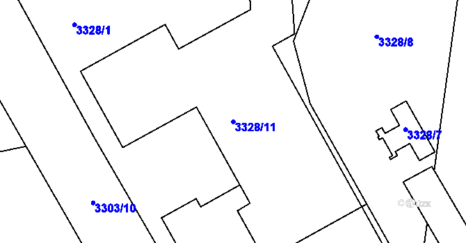 Parcela st. 3328/11 v KÚ Kročehlavy, Katastrální mapa