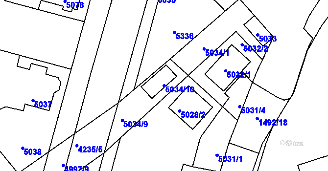 Parcela st. 5034/10 v KÚ Kročehlavy, Katastrální mapa