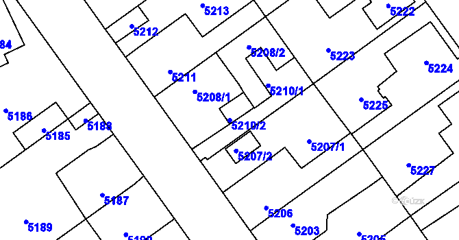 Parcela st. 5210/2 v KÚ Kročehlavy, Katastrální mapa