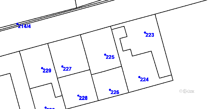 Parcela st. 225 v KÚ Dubí u Kladna, Katastrální mapa