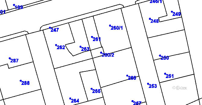 Parcela st. 260/2 v KÚ Dubí u Kladna, Katastrální mapa