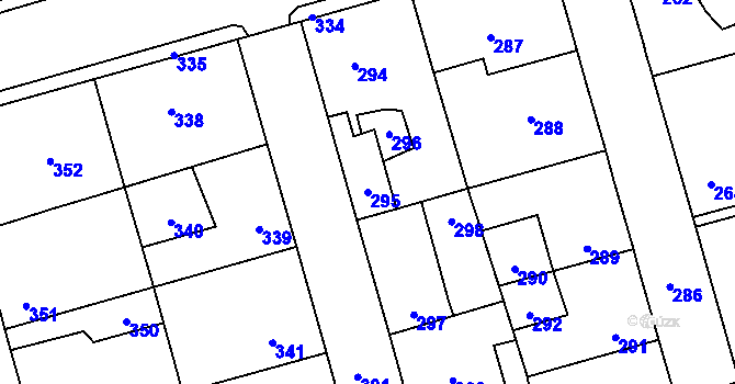 Parcela st. 295 v KÚ Dubí u Kladna, Katastrální mapa