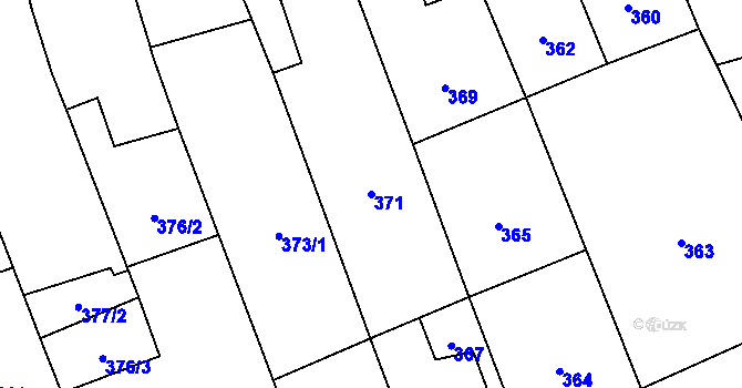 Parcela st. 371 v KÚ Dubí u Kladna, Katastrální mapa