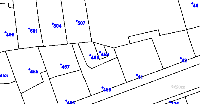 Parcela st. 459 v KÚ Dubí u Kladna, Katastrální mapa