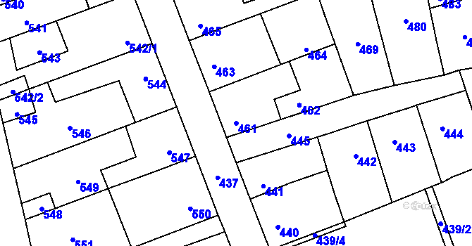 Parcela st. 461 v KÚ Dubí u Kladna, Katastrální mapa