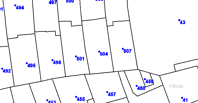 Parcela st. 504 v KÚ Dubí u Kladna, Katastrální mapa