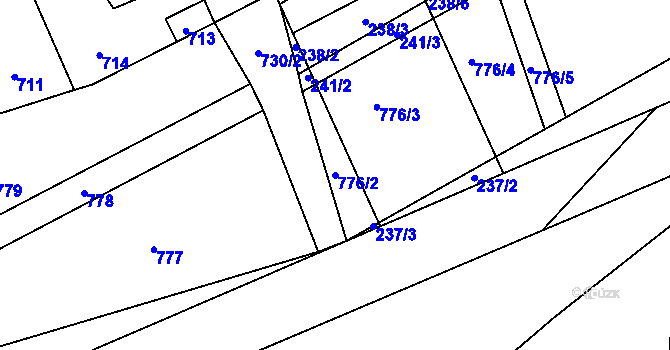 Parcela st. 776/2 v KÚ Dubí u Kladna, Katastrální mapa