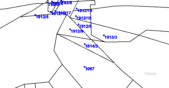 Parcela st. 1914/2 v KÚ Dubí u Kladna, Katastrální mapa