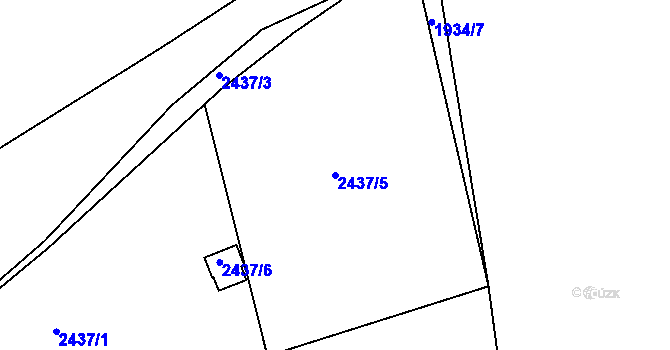 Parcela st. 2437/5 v KÚ Dubí u Kladna, Katastrální mapa