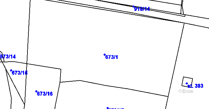 Parcela st. 673/1 v KÚ Vrapice, Katastrální mapa