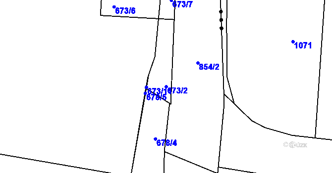 Parcela st. 673/2 v KÚ Vrapice, Katastrální mapa