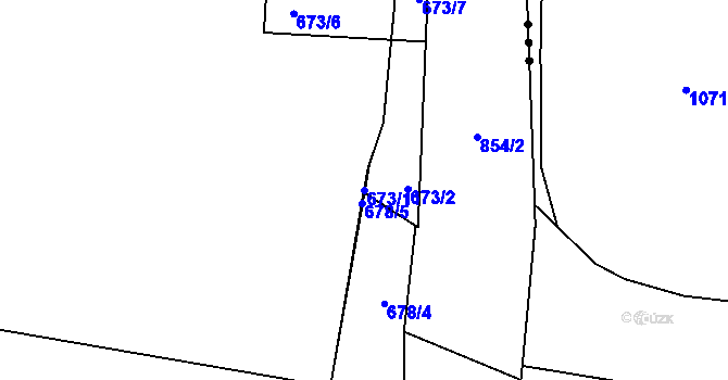 Parcela st. 673/11 v KÚ Vrapice, Katastrální mapa
