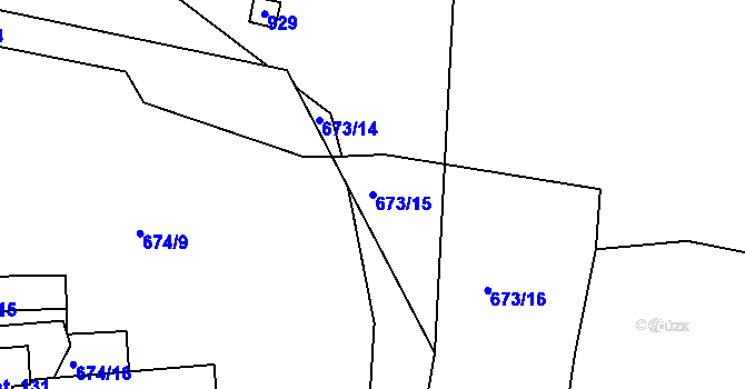 Parcela st. 673/15 v KÚ Vrapice, Katastrální mapa