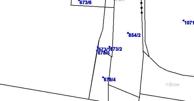 Parcela st. 678/5 v KÚ Vrapice, Katastrální mapa