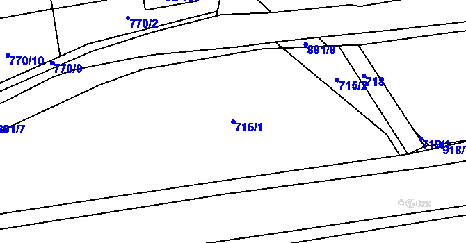 Parcela st. 715/1 v KÚ Vrapice, Katastrální mapa