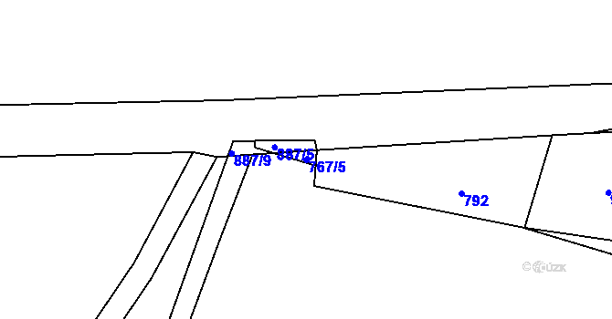 Parcela st. 767/5 v KÚ Vrapice, Katastrální mapa