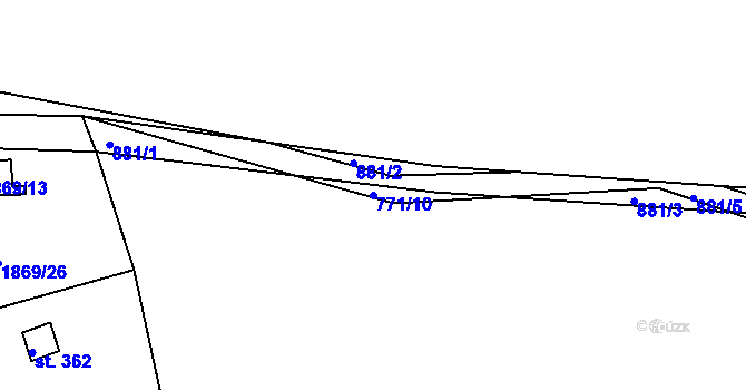 Parcela st. 771/10 v KÚ Vrapice, Katastrální mapa