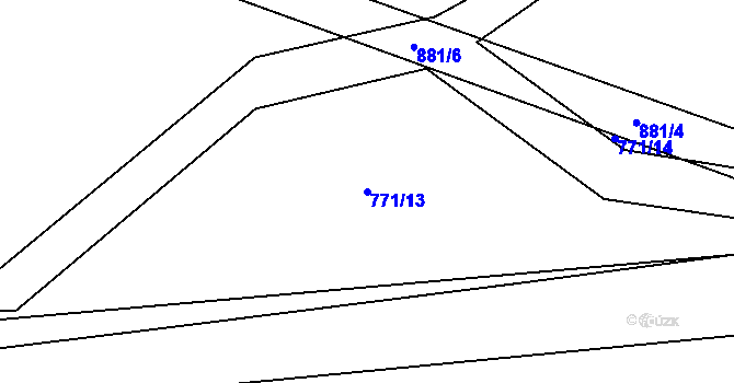 Parcela st. 771/13 v KÚ Vrapice, Katastrální mapa