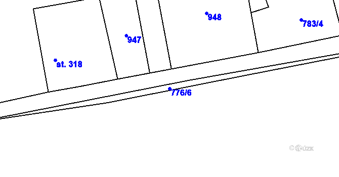 Parcela st. 776/6 v KÚ Vrapice, Katastrální mapa