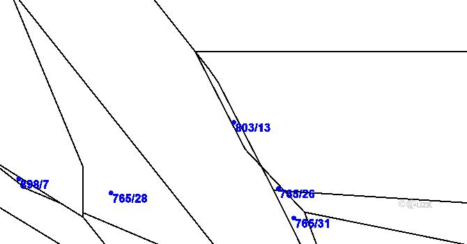 Parcela st. 803/13 v KÚ Vrapice, Katastrální mapa