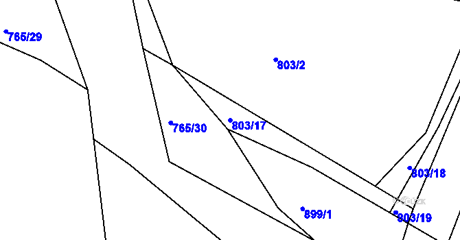 Parcela st. 803/17 v KÚ Vrapice, Katastrální mapa