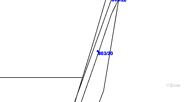Parcela st. 803/20 v KÚ Vrapice, Katastrální mapa