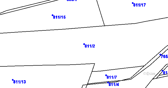 Parcela st. 811/2 v KÚ Vrapice, Katastrální mapa