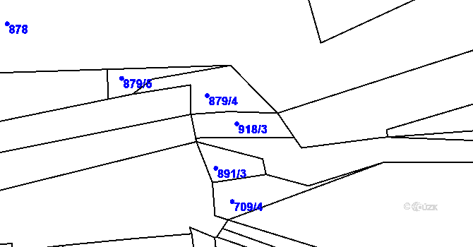 Parcela st. 918/3 v KÚ Vrapice, Katastrální mapa