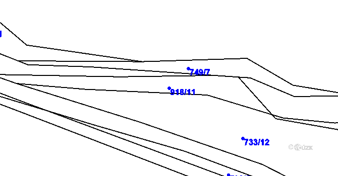 Parcela st. 918/11 v KÚ Vrapice, Katastrální mapa