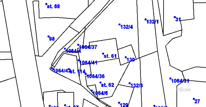 Parcela st. 61 v KÚ Kladno u Hlinska, Katastrální mapa
