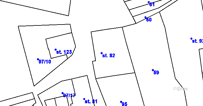 Parcela st. 82 v KÚ Kladno u Hlinska, Katastrální mapa