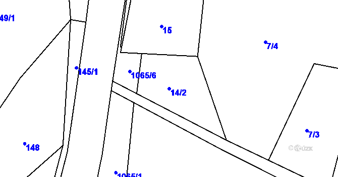 Parcela st. 14/2 v KÚ Kladno u Hlinska, Katastrální mapa