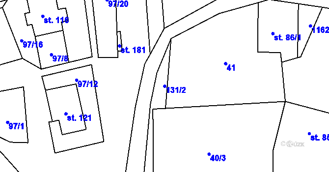 Parcela st. 131/2 v KÚ Kladno u Hlinska, Katastrální mapa
