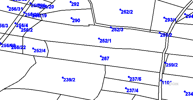 Parcela st. 252 v KÚ Kladno u Hlinska, Katastrální mapa