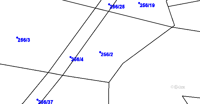 Parcela st. 256/2 v KÚ Kladno u Hlinska, Katastrální mapa