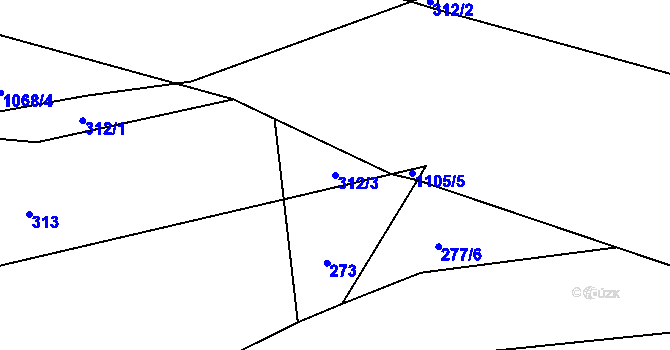 Parcela st. 312/3 v KÚ Kladno u Hlinska, Katastrální mapa