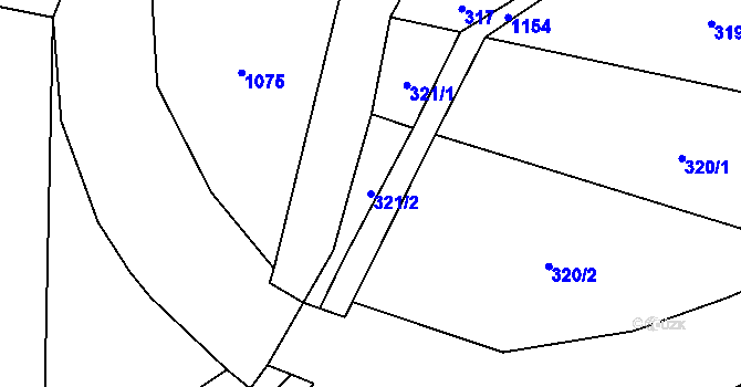 Parcela st. 321/2 v KÚ Kladno u Hlinska, Katastrální mapa
